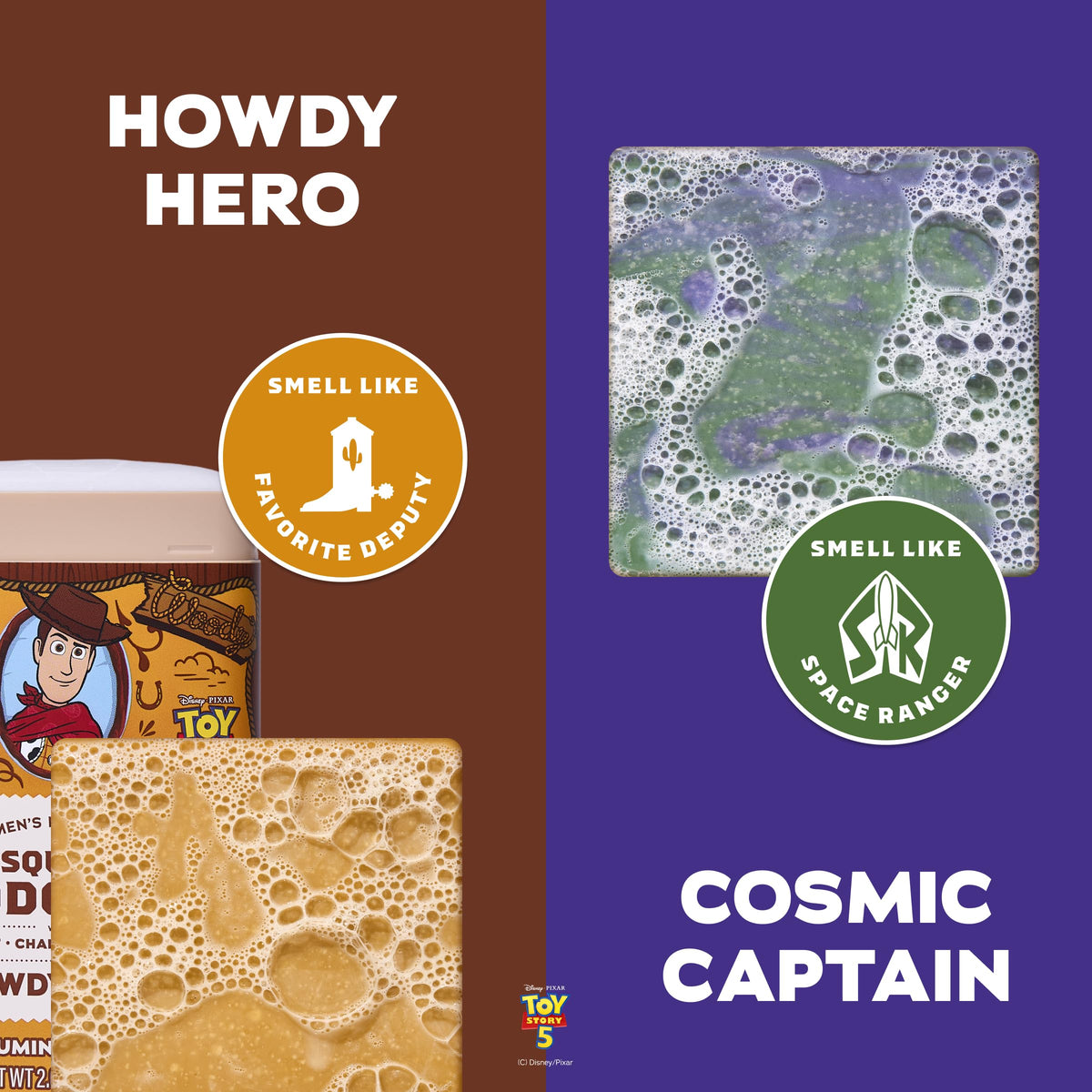 Dr. Squatch Cosmic Captain soap texture close-up showing smooth cleansing clay benefit