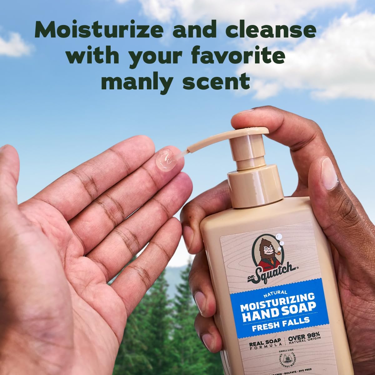 Dr. Squatch bottle by kitchen sink in-use showing grease removal benefit