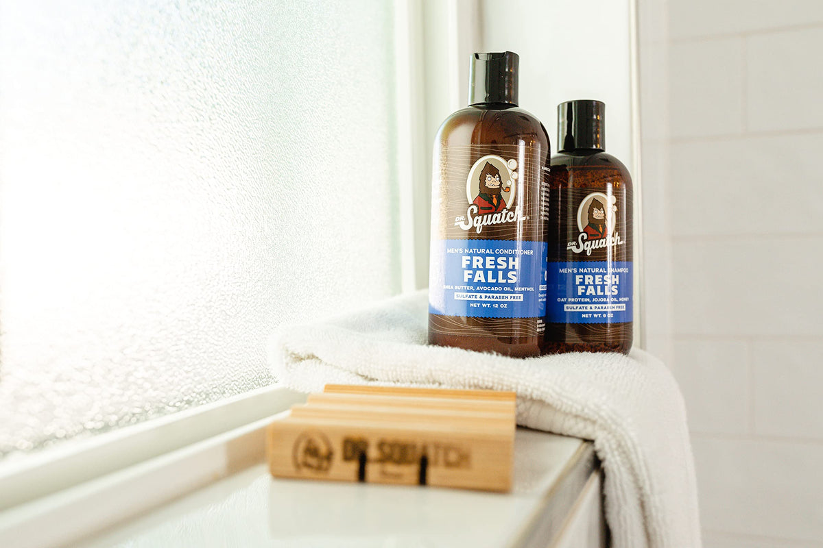 Dr. Squatch Fresh Falls lather texture foam demonstrating gentle cleanse