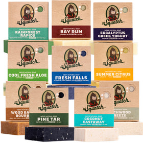 Dr. Squatch front packaging of 10-pack showing scent variety and gift-ready presentation