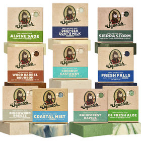 Dr. Squatch front packaging showing 10-pack and clear assortment benefit