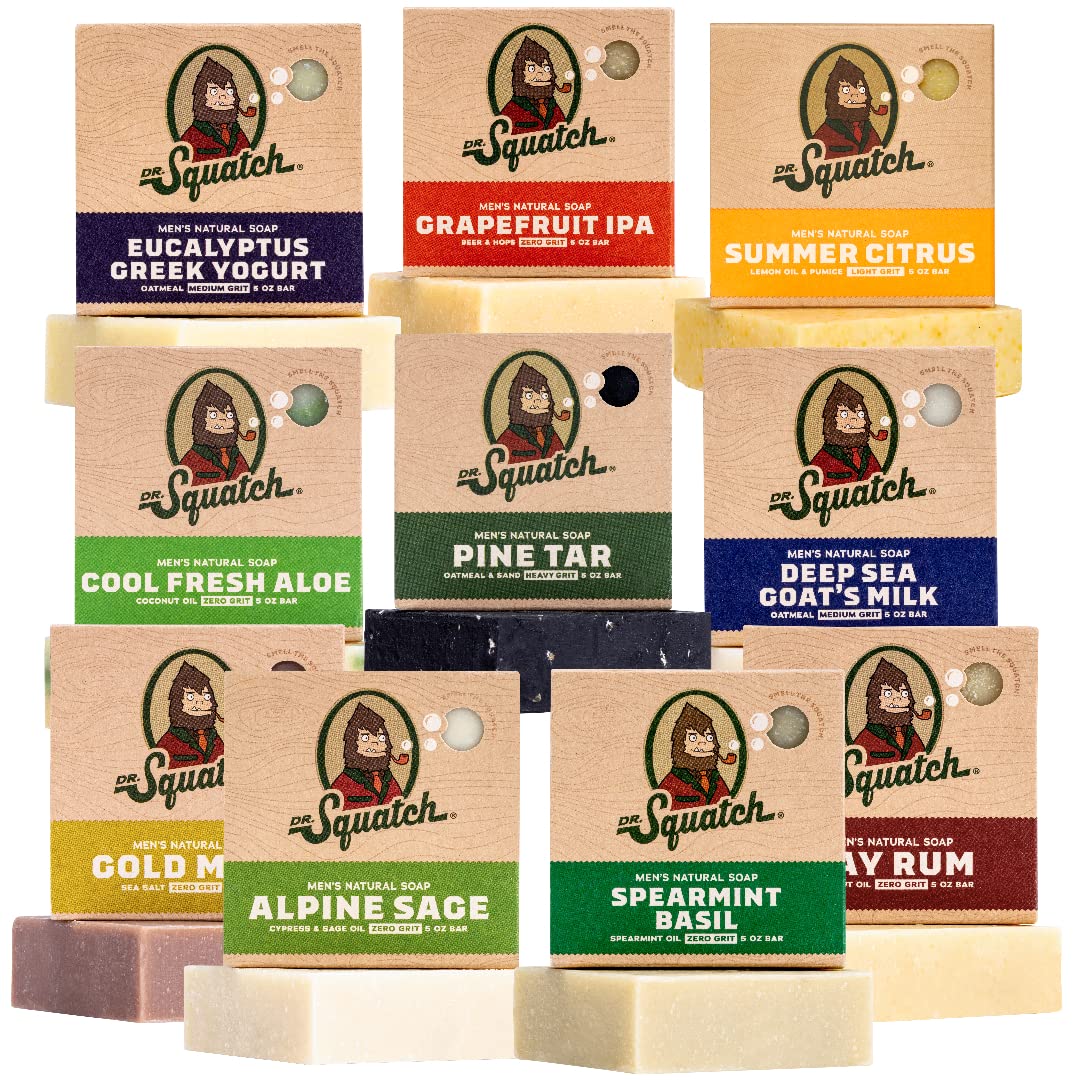 Dr. Squatch front packaging 10-pack showing variety and convenience