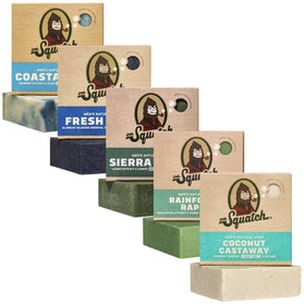 Dr. Squatch five-pack front packaging showing variety and gifting appeal