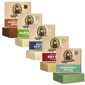 Dr. Squatch front packaging five pack showing variety and gifting appeal