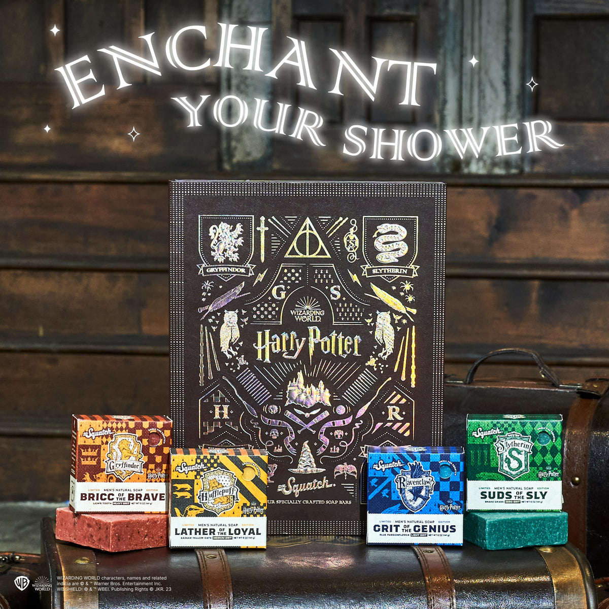 Dr. Squatch Gryffindor-inspired soap close-up showing texture and nourishing oils