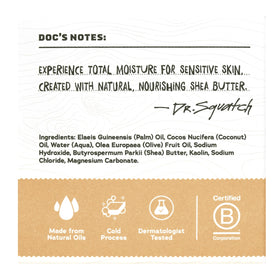 Dr. Squatch ingredients label detail showing no parabens or sulfates