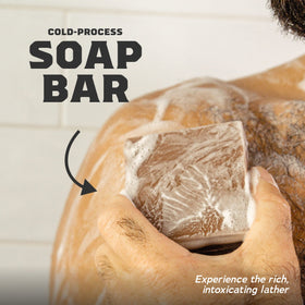 Dr. Squatch product label detail showing natural ingredients list and 5 oz net weight