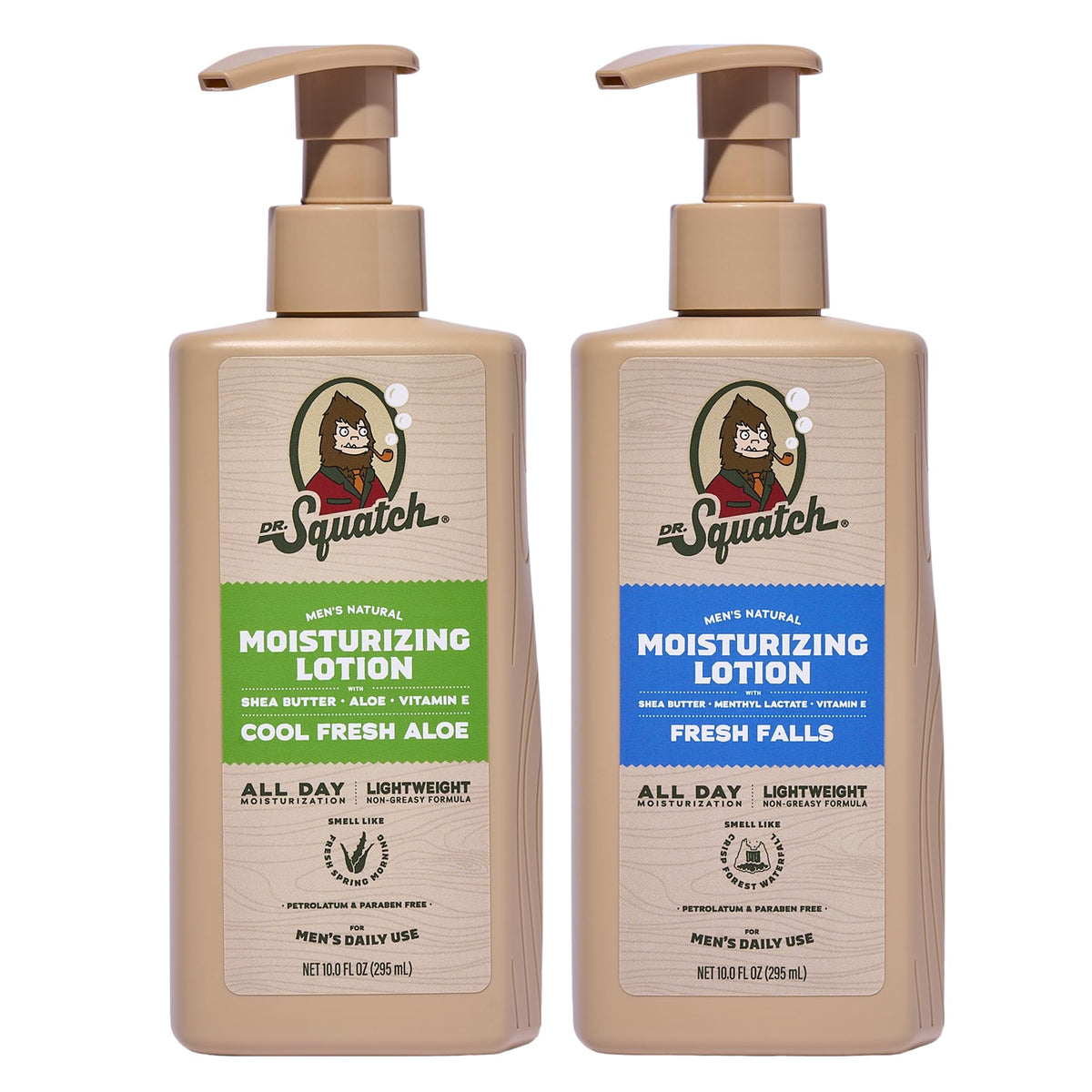 Dr. Squatch front packaging showing 2-pack benefits and scent names