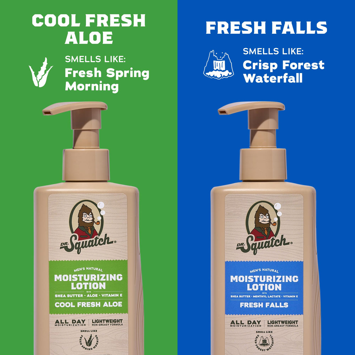 Dr. Squatch lotion texture closeup showing lightweight smooth absorption