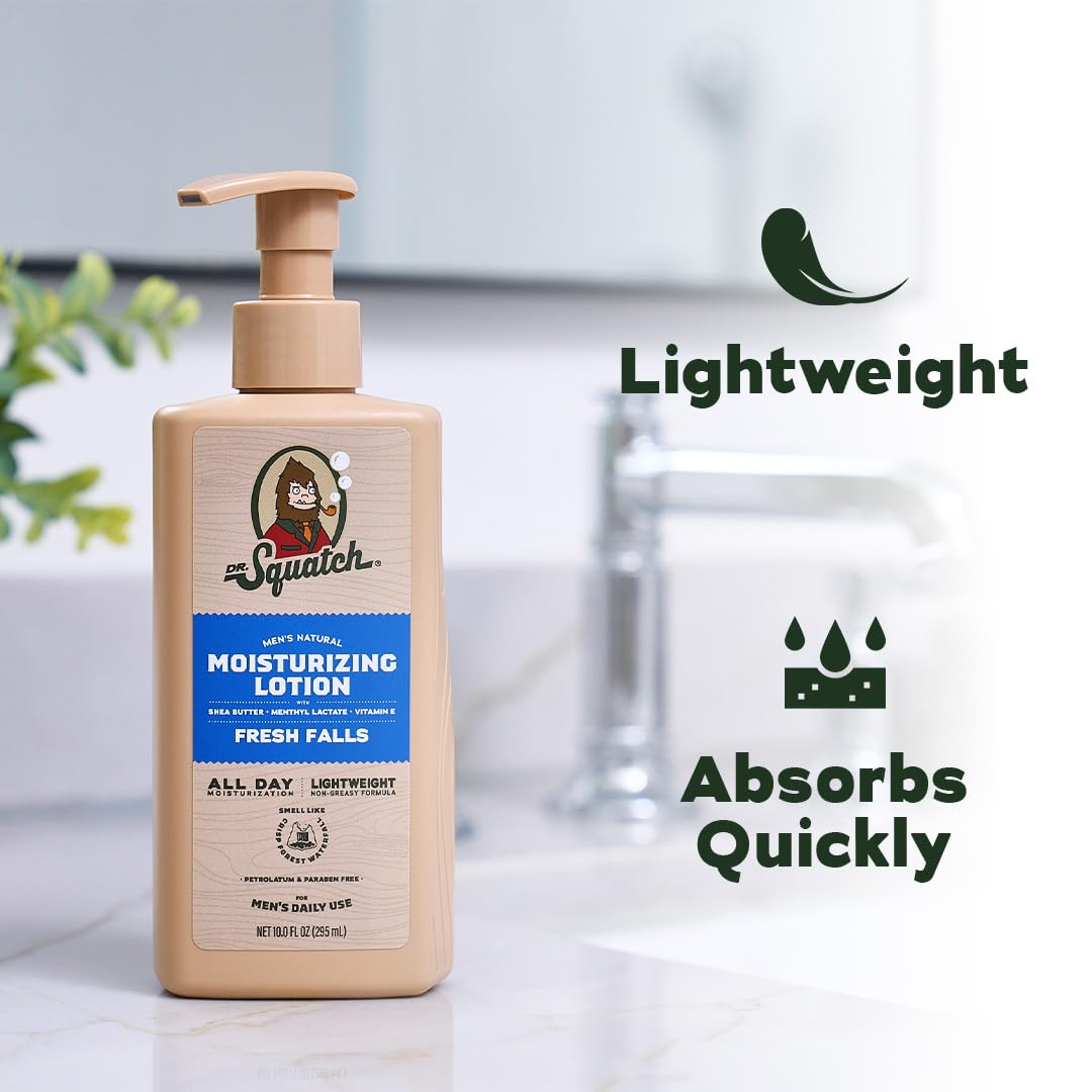 Dr. Squatch two bottles side by side illustrating Cool Fresh Aloe and Fresh Falls