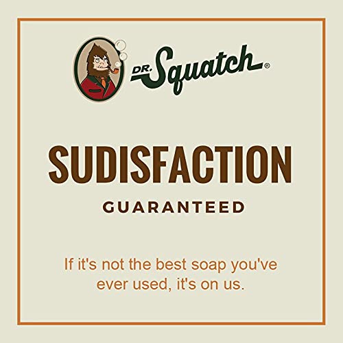 Dr. Squatch pine tar bars in bathroom setting show natural scent and countertop appeal