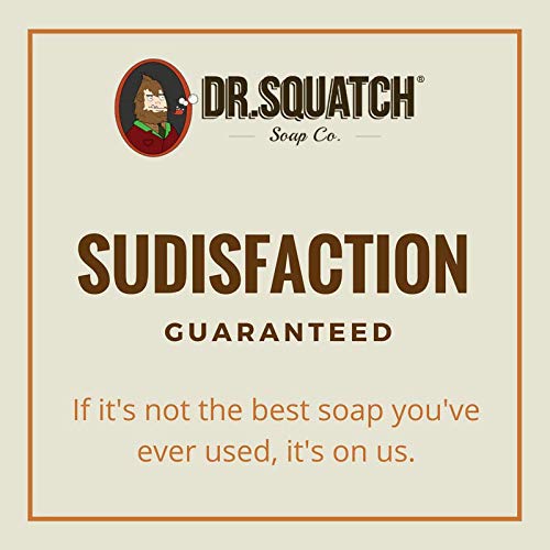 stacked Dr. Squatch bars next to a wallet for size comparison and portability