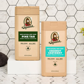 Dr. Squatch ingredients list close view highlighting clean, natural formulation