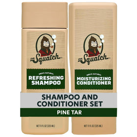 Dr. Squatch front packaging showing pine tar duo and clean appeal
