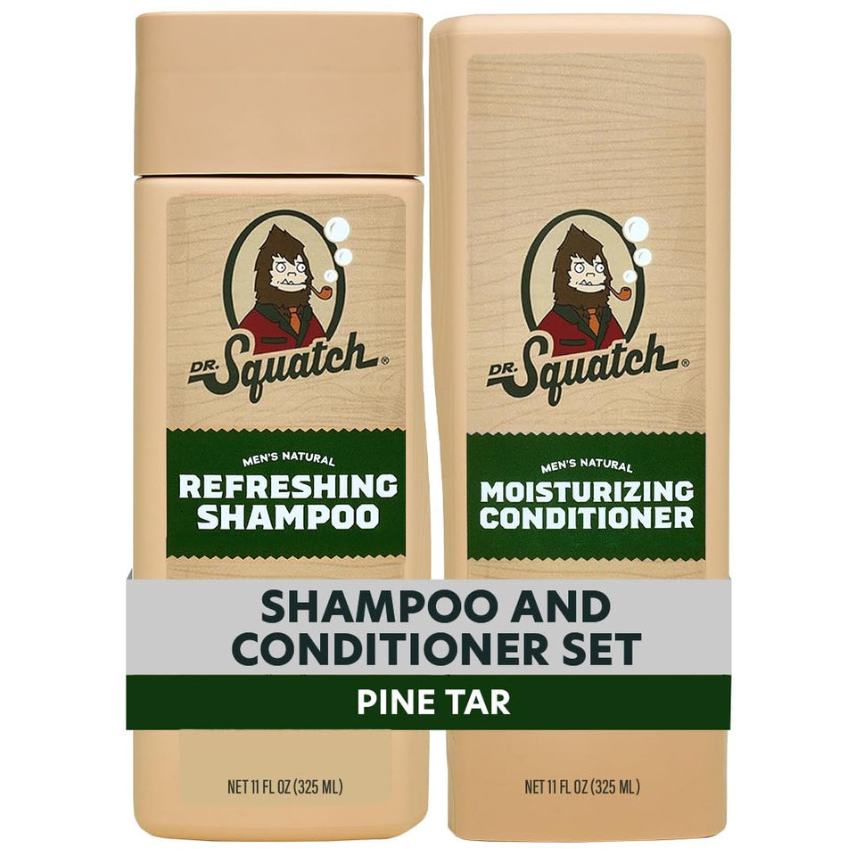 Dr. Squatch front packaging showing pine tar duo and clean appeal