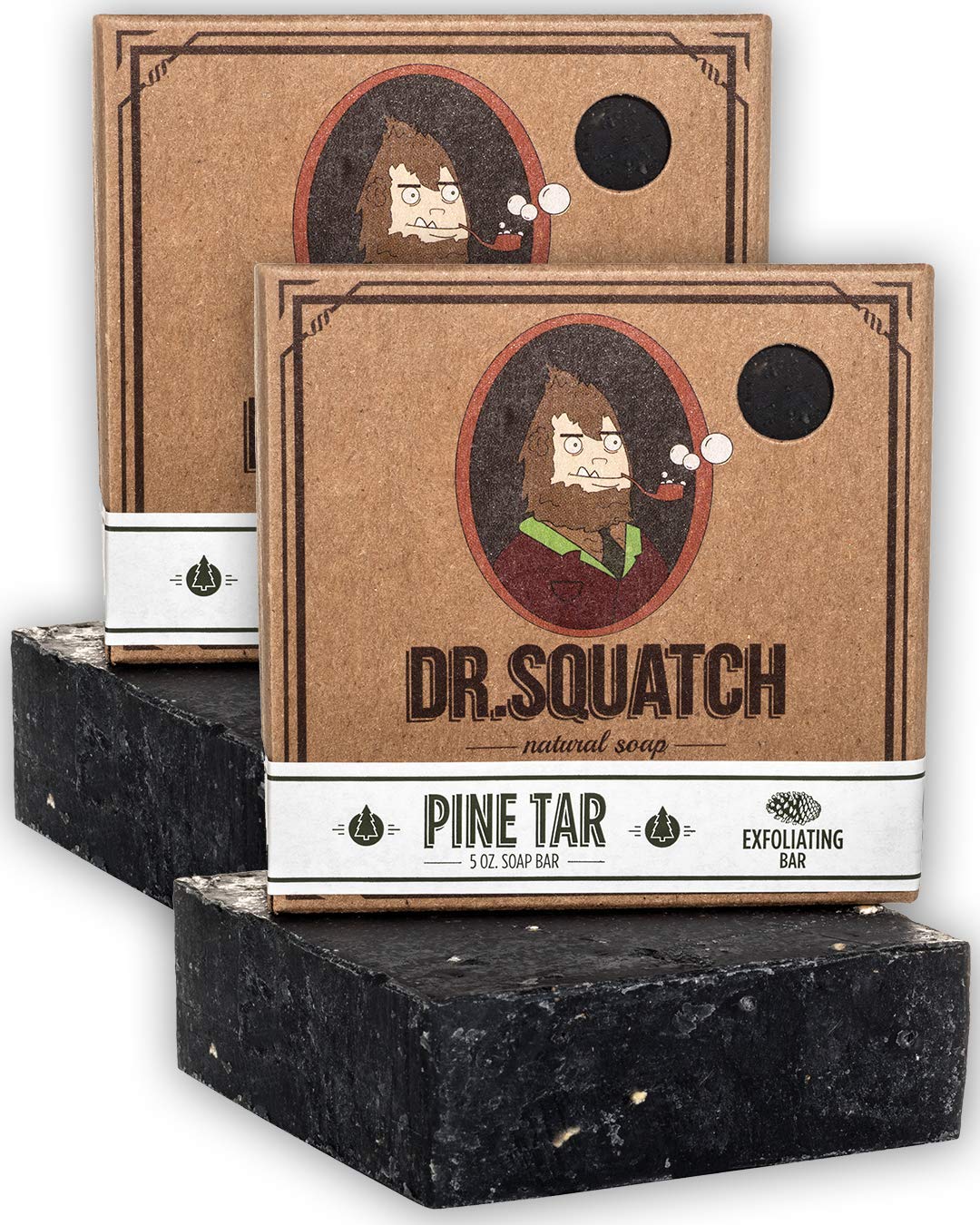 Dr. Squatch pine tar front packaging shows product and branding benefit durable supply