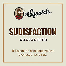 dr. squatch size comparison with hand showing bottle scale and shower-ready convenience