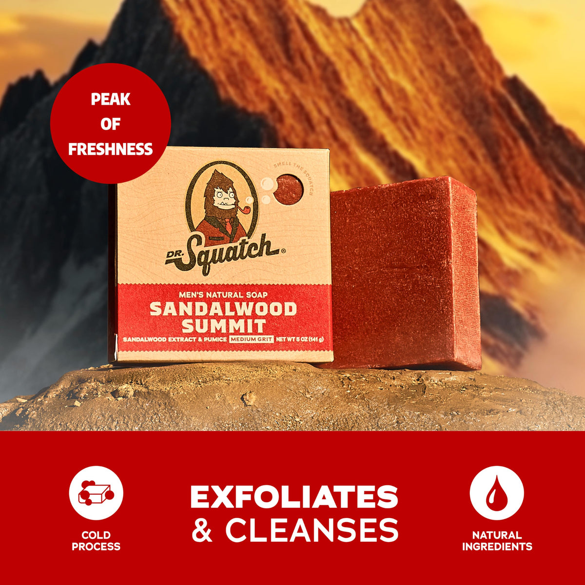 Dr. Squatch soap lather in hand demonstrating rich suds and efficient cleansing