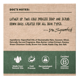 Dr. Squatch Sierra Storm close-up of soap texture showing natural oils and clay