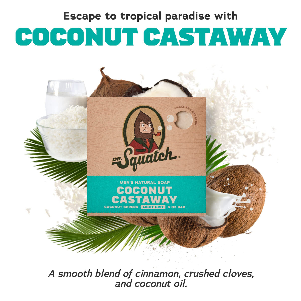 Dr. Squatch soap bar close-up texture highlighting creamy lather and natural oils
