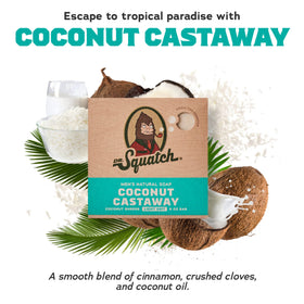 Dr. Squatch soap bar close-up texture highlighting creamy lather and natural oils