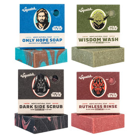 Dr. Squatch packaging front view showing four-bar collection and collectible appeal