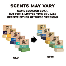 Dr. Squatch soap texture close-up highlighting natural oils and creamy lather benefit