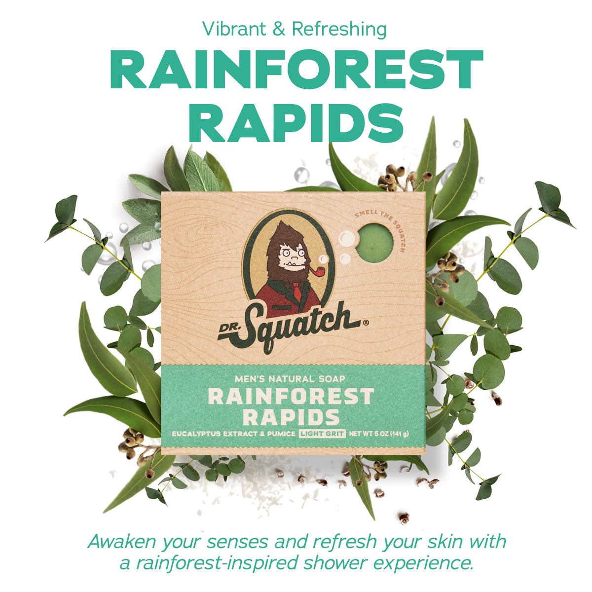 Dr. Squatch soap lather close-up showing creamy texture and moisturizing foam
