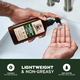 Dr. Squatch lotion texture spread highlighting fast absorption