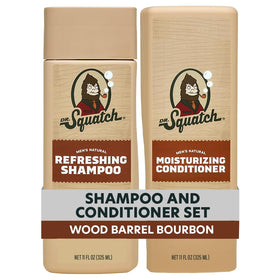 Dr. Squatch front packaging showing Wood Barrel Bourbon scent and benefits