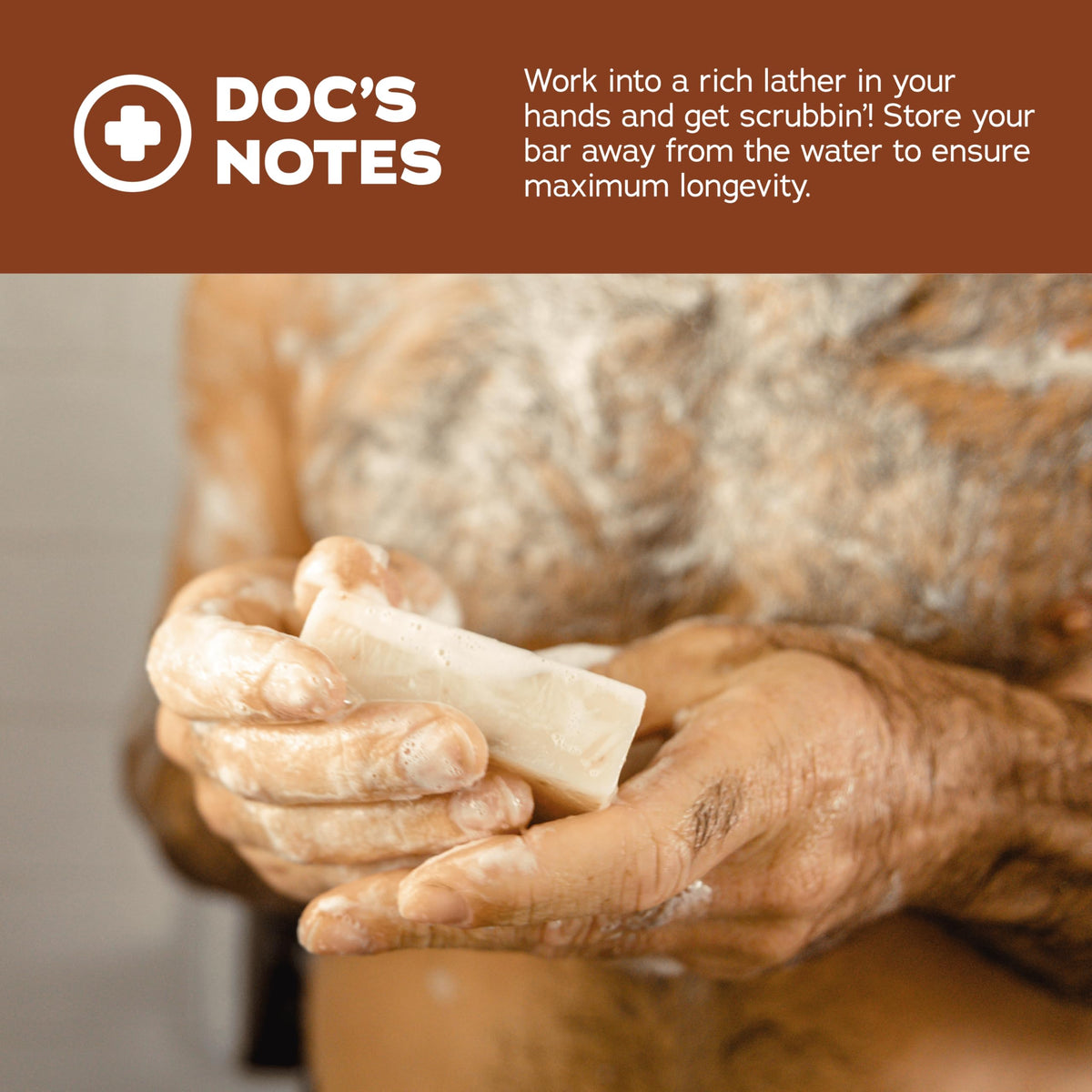 Dr. Squatch label detail showing ingredients list and cold-process claim benefit