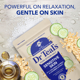 Dr Teal's bath scene with candlelight highlighting relaxing soak benefit