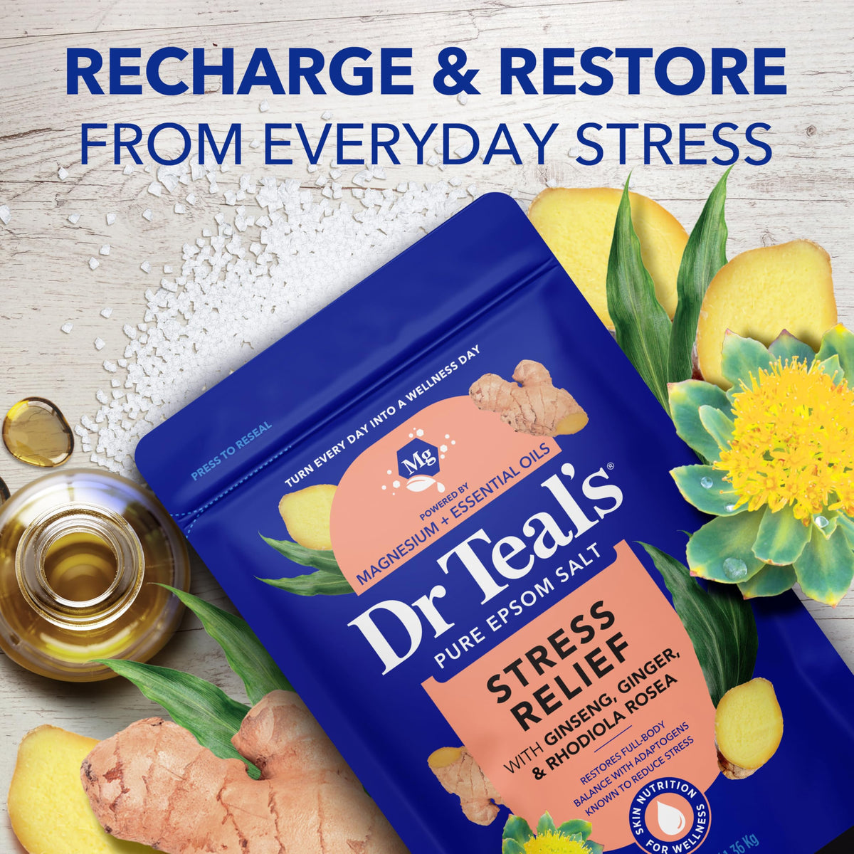 Dr Teal's bath scene with candlelit soak demonstrating calm ritual