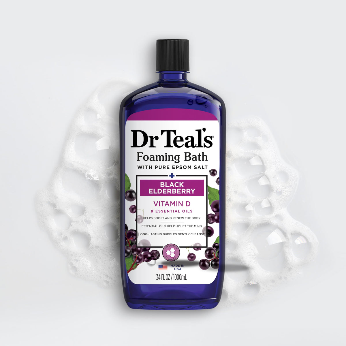 Dr Teal's bathtub scene with candlelight illustrating calming home spa benefit