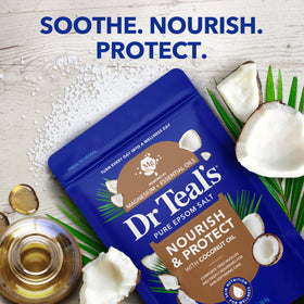 Dr Teal's product in a bathtub creating a calm, restorative soak