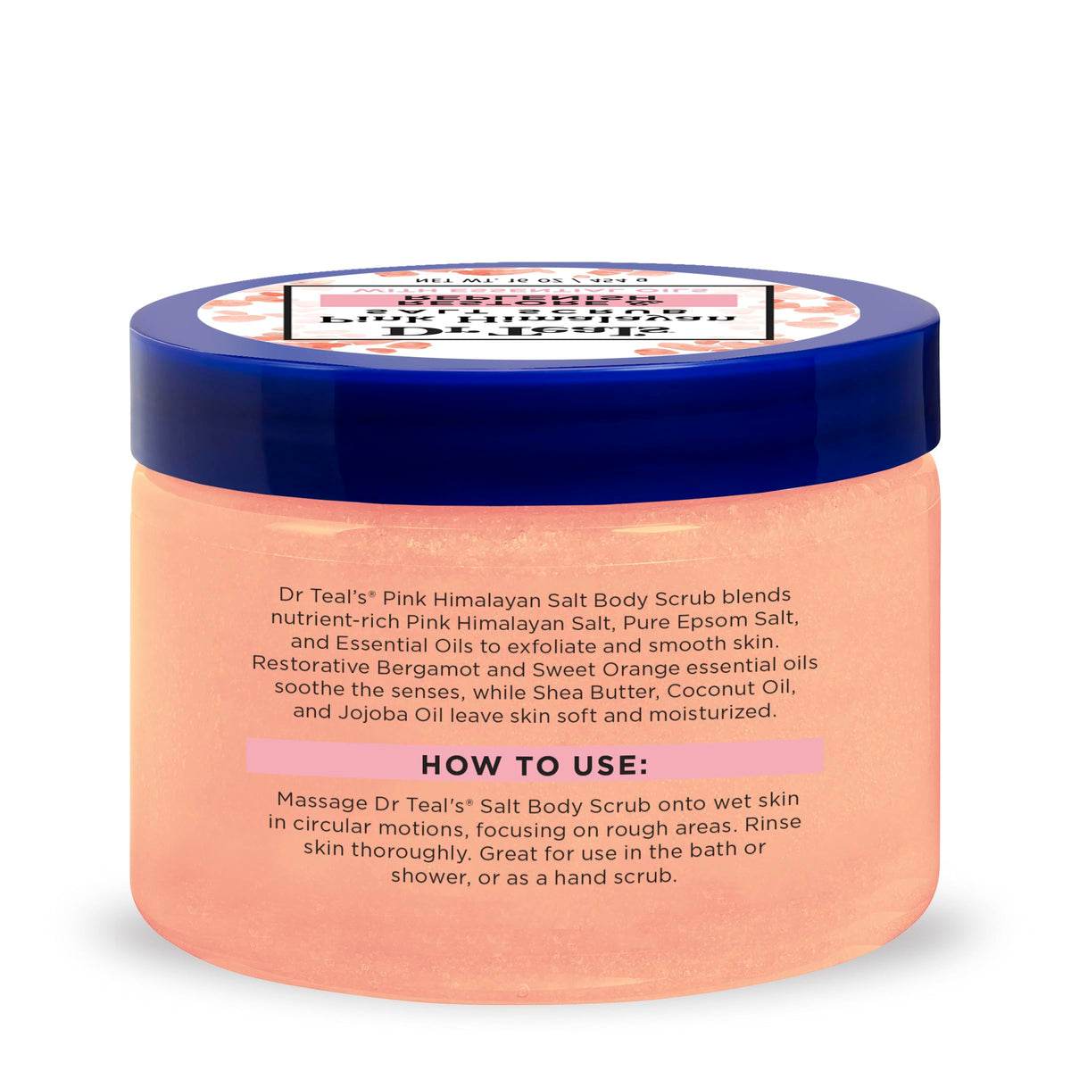 Dr Teal's jar on bathroom shelf creating a relaxing self-care scene