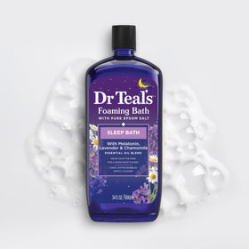 Nighttime bathroom routine with Dr Teal's promoting a peaceful wind-down