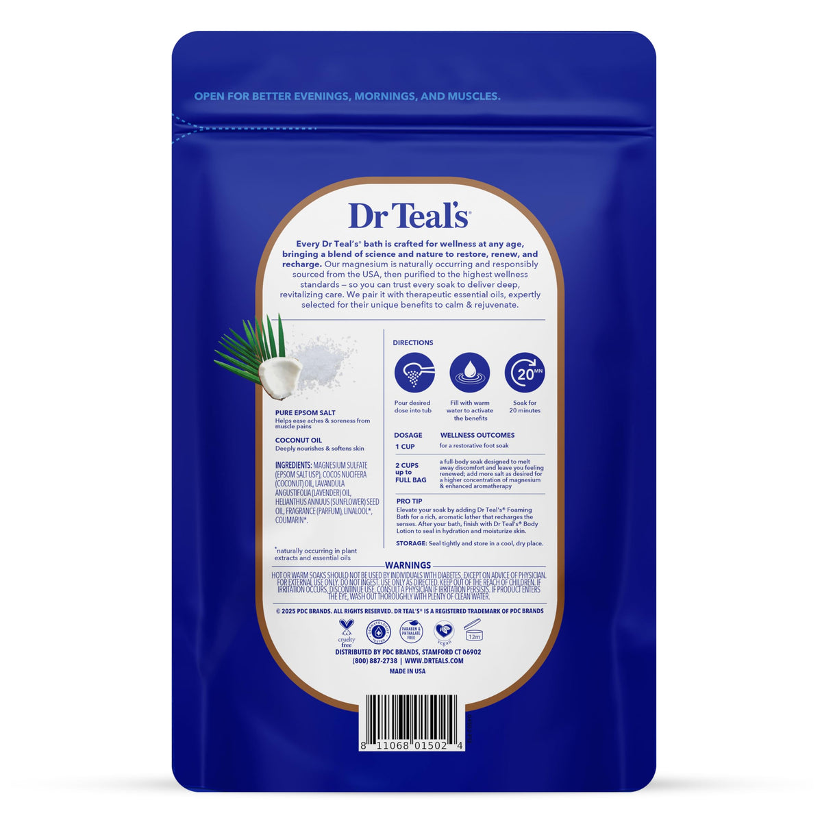 Dr Teal's close-up of coarse salt granules highlighting exfoliation benefit