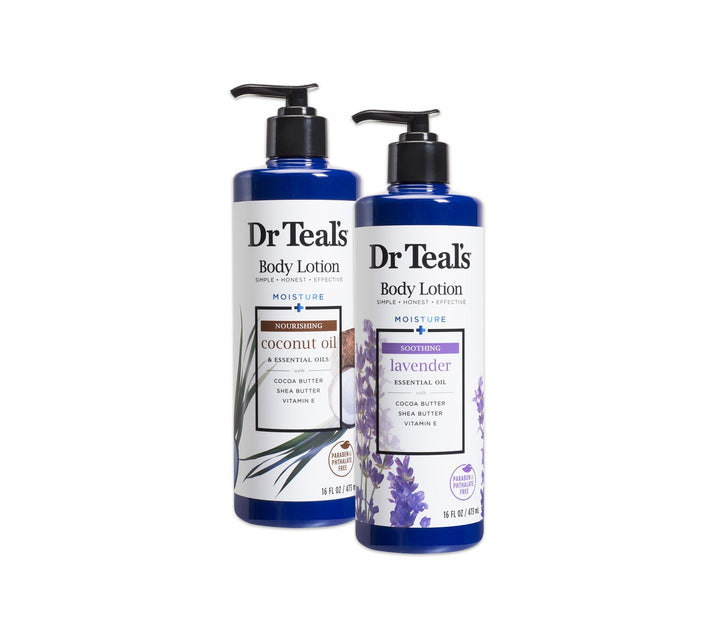 Dr Teal's front bottle showing label and moisturizing benefit