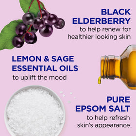 Dr Teal's close-up label detailing Pure Epsom Salt and vitamin D benefits