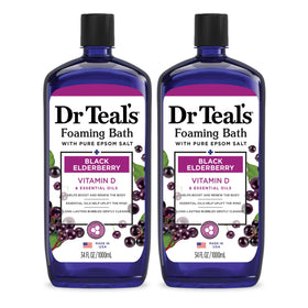 Dr Teal's front packaging view showing elderberry scent and calming benefit