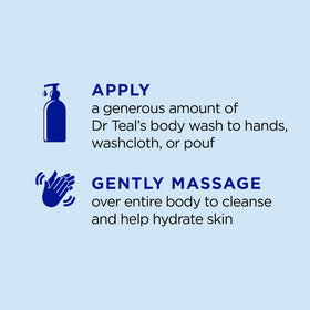 Dr Teal's Epsom salt granules beside bottle showing soothing magnesium benefit