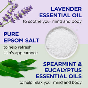 Dr Teal's eucalyptus-spearmint bottle close-up showing refreshing aroma