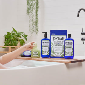 Mix of wash with Pure Epsom Salt creating exfoliant to reveal softer skin