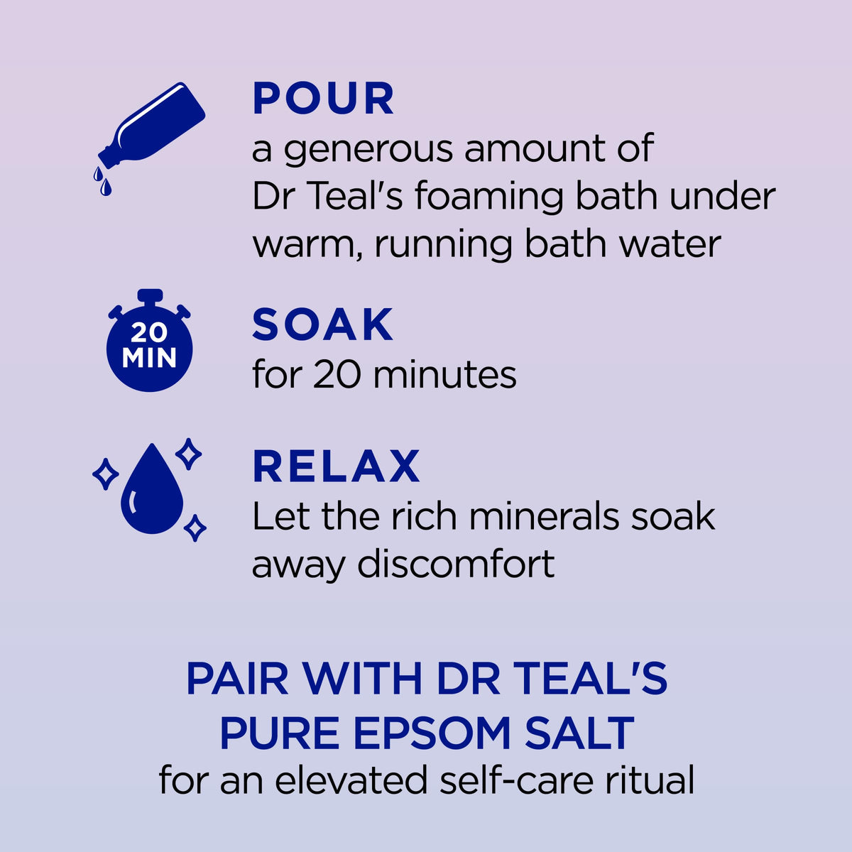 Close-up of Dr Teal's label highlighting melatonin and essential oils