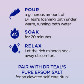 Close-up of Dr Teal's label highlighting melatonin and essential oils