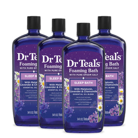 Dr Teal's front packaging showing product and calming branding benefit
