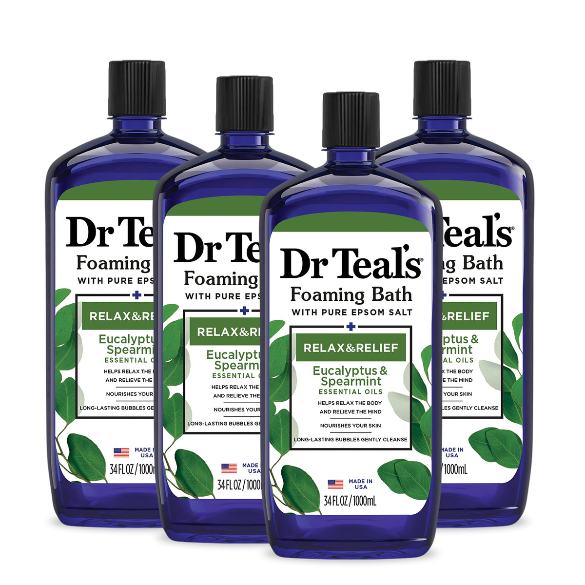 Dr Teal's front packaging showing bottle and brand for clarity