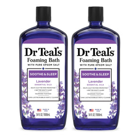Dr Teal's front packaging showing product and calming lavender scent benefit