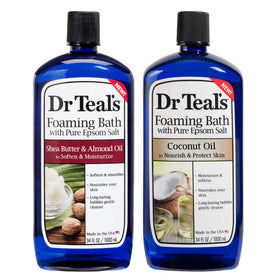 Dr Teal's front packaging showing both 34oz bottles and clear labeling for gifting benefits